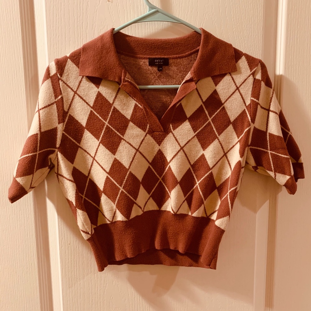 || Patterend Sweater Tee, Crop Top ||